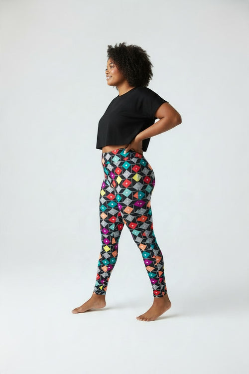Carnival Kite Tiles High Waisted Printed Leggings - view 4