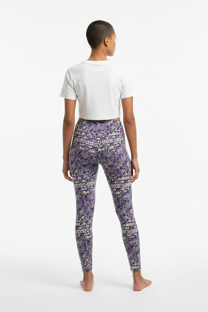 Indigo Paisley Dream High Waisted Printed Leggings - view 2