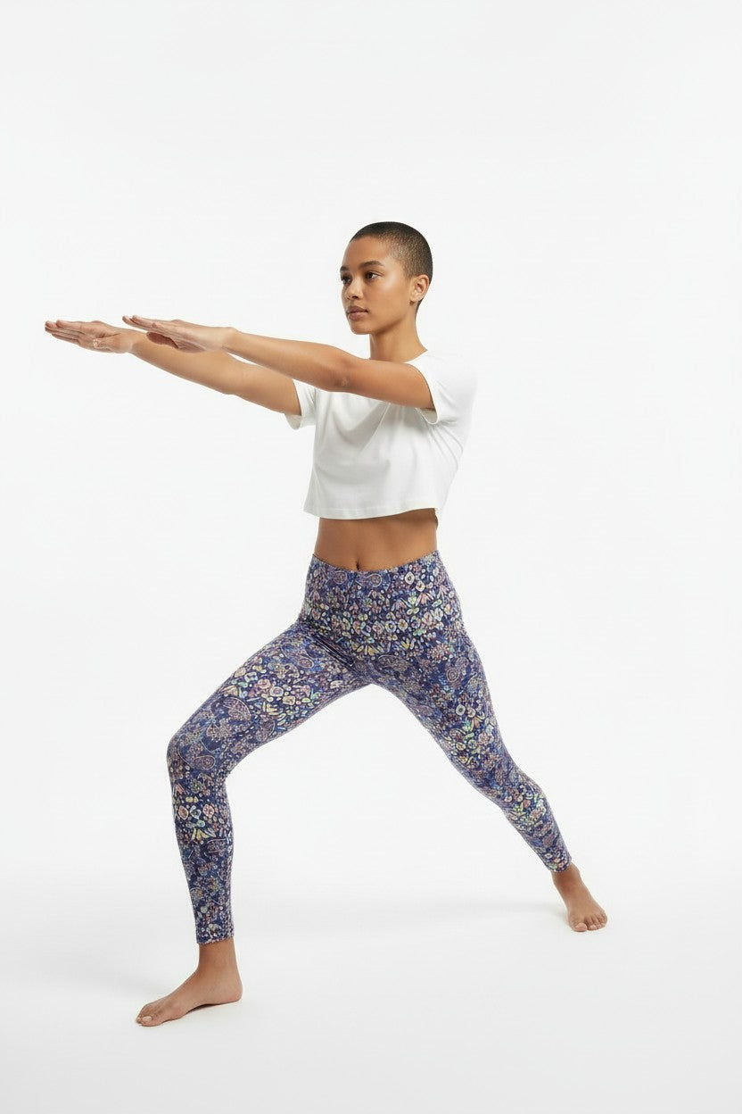 Indigo Paisley Dream High Waisted Printed Leggings - view 4