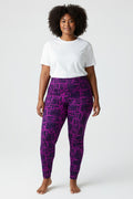 Magenta Glyph Maze High Waisted Printed Leggings - view 1