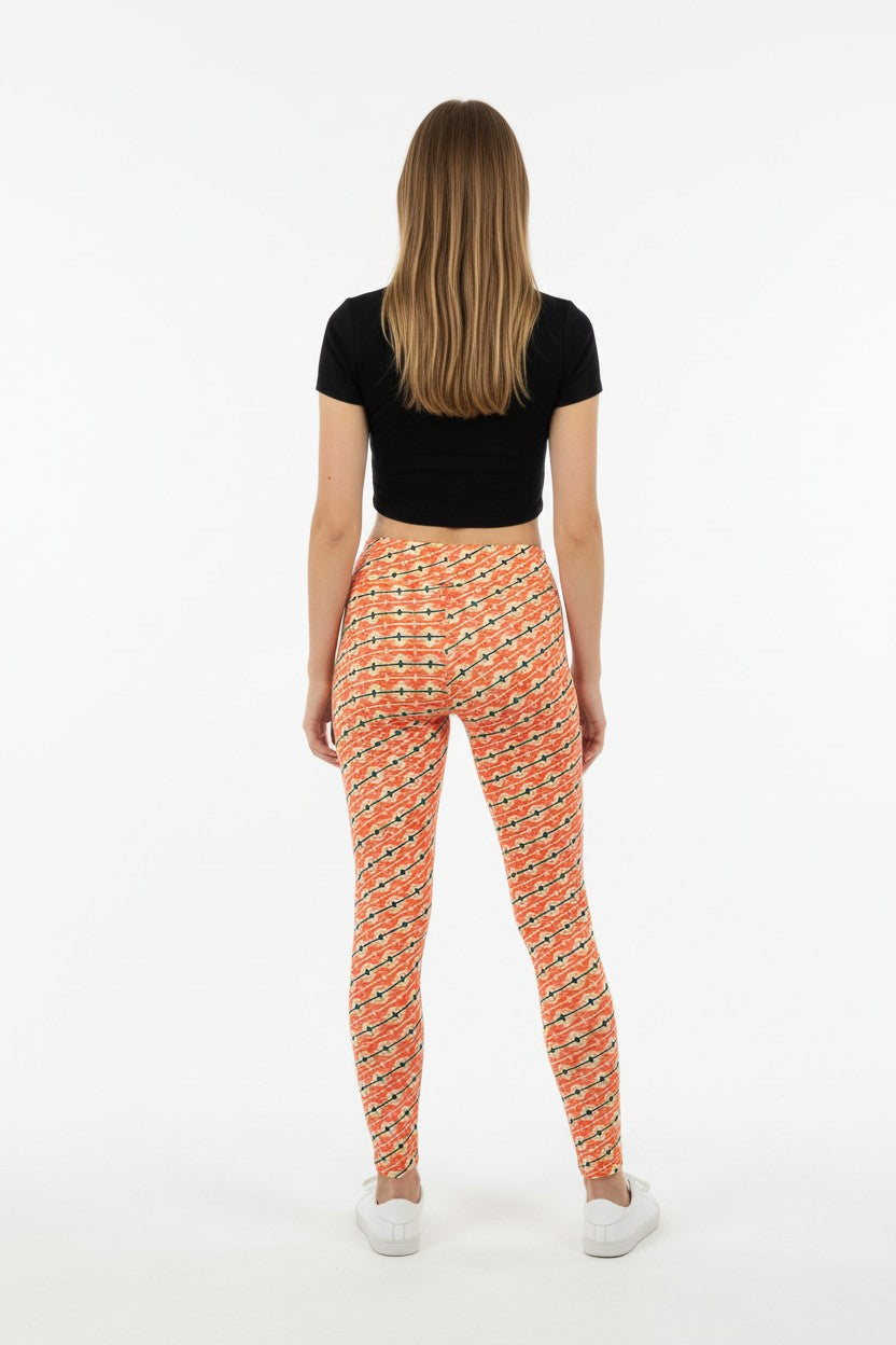Retro Sunset Ripple High Waisted Printed Leggings - view 3