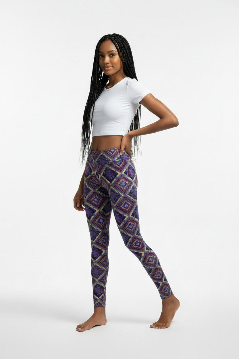 Sandstone Kilim Diamond High Waisted Printed Leggings - view 1
