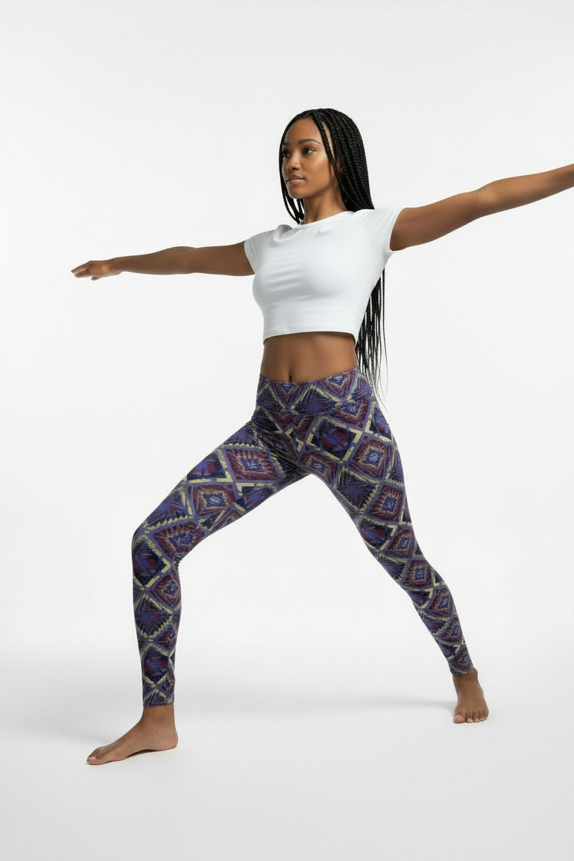 Sandstone Kilim Diamond High Waisted Printed Leggings - view 2