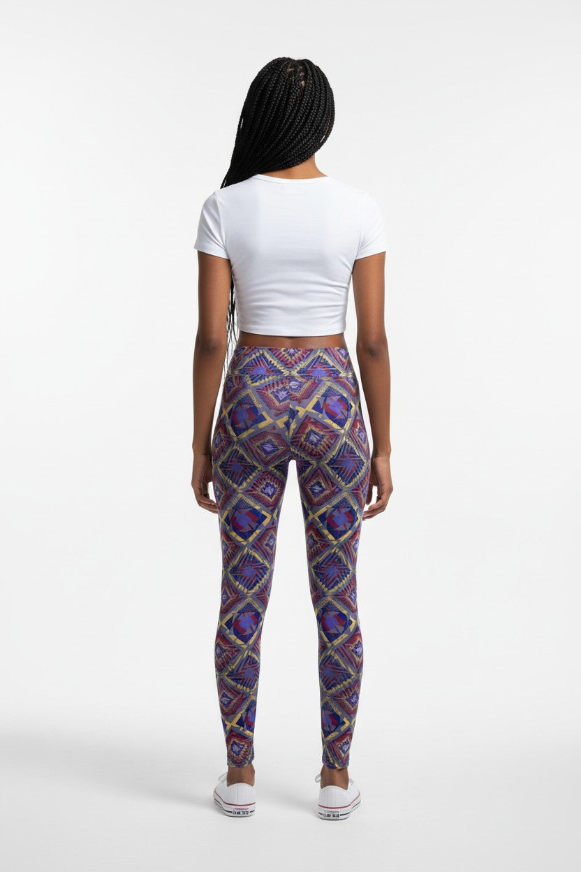 Sandstone Kilim Diamond High Waisted Printed Leggings - view 3