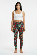 Scarlet Tribal Tiles High Waisted Printed Leggings - view 4