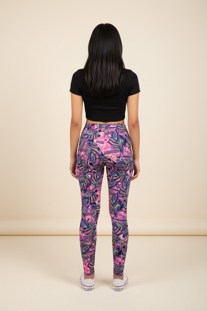 Violet Petal Tribe High Waisted Printed Leggings - view 1