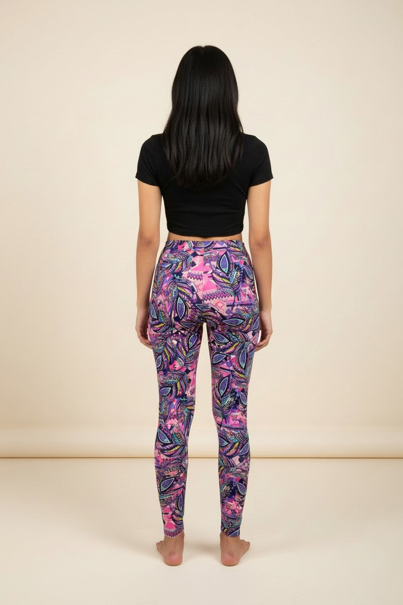 Violet Petal Tribe High Waisted Printed Leggings - view 5